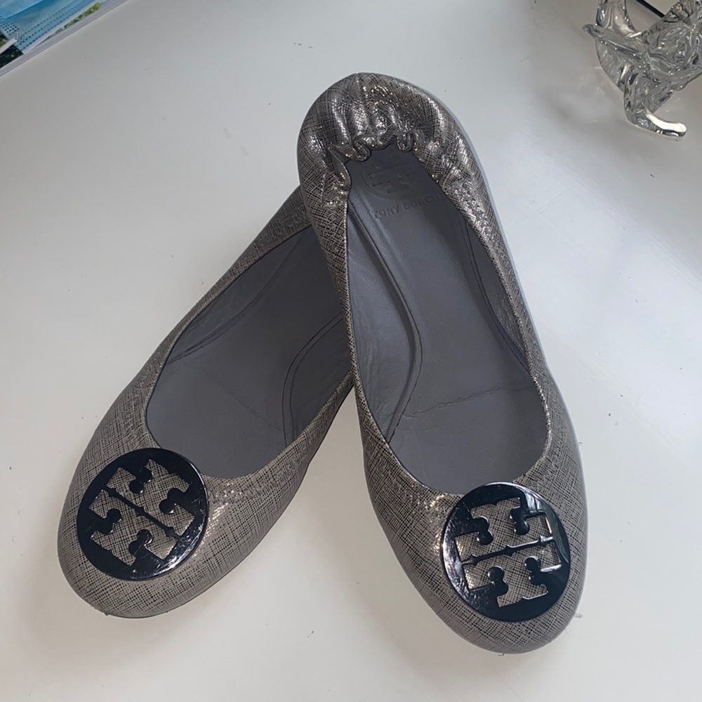 Tory Burch Silver Flats